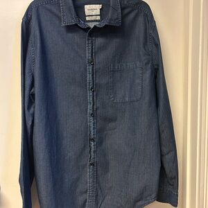 Goodfellow & Co Navy Indigo Striped Casual Men’s Shirt